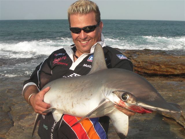 Dean Pretorius ESA Presenter with Hammerhead Shark